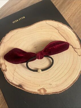 Kitsch Burgundy Velvet Bow Hair Tie